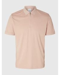 SELECTED - Fave Polo Shirt In Cameo - Lyst