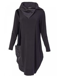 Naya - Dress With Zip Collar/velvet - Lyst