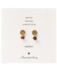A Beautiful Story - Mini Coin Garnet Earrings Onesize / - Lyst