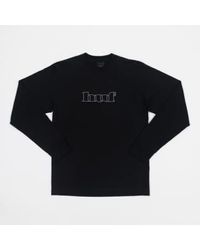 Huf - Zertifikat-brust-logo langarm t-shirt in schwarz - Lyst