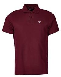 Barbour - Tartan Pique Polo Shirt Ruby - Lyst