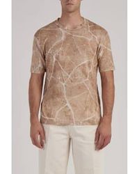 Daniele Fiesoli - Cracking earth bedrucktes leinen-t-shirt - Lyst