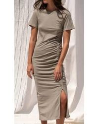 Maison Anje - Darnia Jersey Dress Khaki / Xs - Lyst