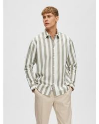 SELECTED - Man Khaki Striped Shirt Xl - Lyst