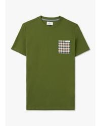Aquascutum - Mens active club check pocket t-shirt en vert - Lyst