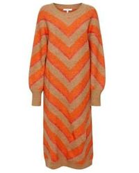 B.Young - Bymica Stripe Dress Flame Mix Uk 10 - Lyst