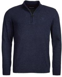 Barbour - Tisbury Half Zip Sweater Navy Small - Lyst
