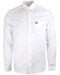 blanc Fred Perry Oxford shirt