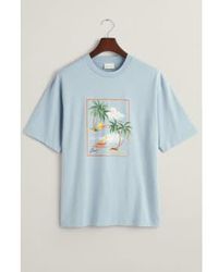 GANT - T-shirt imprimé hawaïen à eggshell dove 2013080 474 - Lyst