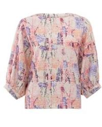 Yaya - Batwing Top With Boatneck And All Over Print - Lyst