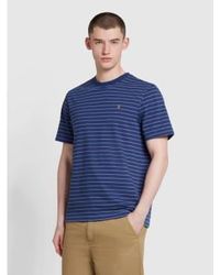 Farah - Navy And Purple Striped T-shirt Xl - Lyst