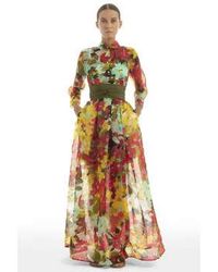 Sara Roka - Long Button Through In Multi Floral Multi 10 - Lyst