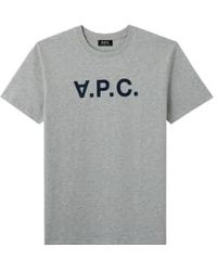 A.P.C. - T-shirt vpc gris chiné - Lyst