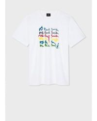 Paul Smith - Camiseta gráfica letra manchada col: 01 blanco, tamaño: l - Lyst