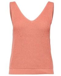 SELECTED - Top punto con cuello en v rosa - Lyst