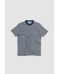 Gran Sasso - Linen Cotton Striped T-shirt Navy/white 50 - Lyst