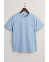 GANT - Regular Fit Shield T Shirt In Dove 2003184 474 - Lyst