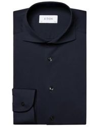 Eton - Four Way Stretch Slim Fit Shirt 15.5" Navy - Lyst