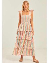Pink City Prints - Rainbow Stripe Zazie Dress Xs - Lyst