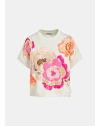 Essentiel Antwerp - Off Florally Sweatshirt With Sequin Embroideries - Lyst