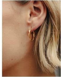 Nordic Muse - Boucles d'oreilles en or verrouillage en or et en or, étanche - Lyst