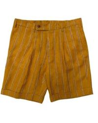 Fresh - Linen Striped One-pleat Shorts - Lyst