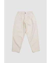 Universal Works - Pleated Track Pant Ecru Recycled Cotton 32 - Lyst