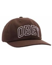 Obey - Academy 6 Panel Dark Chocolate Cap - Lyst