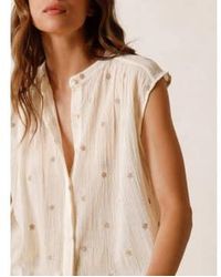 indi & cold - All Over Embroidered Gauze Top Cream Xs - Lyst