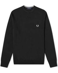 Fred Perry - Authentic Crew Knit Black 1 - Lyst