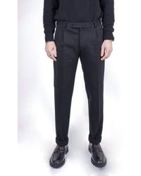 BRIGLIA - Pantalon intelligent en coton stretch noir - Lyst