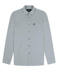 Lyle & Scott - Lyle & scott regular cotton linen button down shirt slate - Lyst