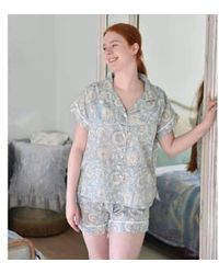 Powell Craft - Maisblütenblau blumen -kurzes pyjama -set - Lyst