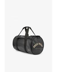 Fred Perry Tonal Barrel Bag in Black | Lyst UK