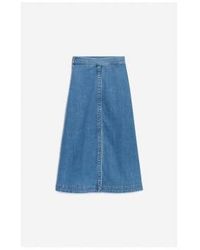 Vanessa Bruno - Curtis front pleat midi jupe taille: 10, col: bleu - Lyst