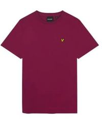 Lyle & Scott - Ts400Vog Plain T Shirt In Rich Burgundy - Lyst