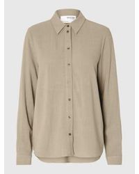 SELECTED - Long-sleeved Shirt Linen Mix 34 - Lyst