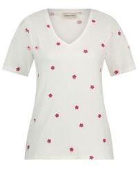FABIENNE CHAPOT - T-shirt à cou phil v fleur rose - Lyst
