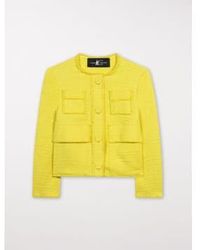 Luisa Cerano - Tweed Look Jacket Lemon Uk 10 - Lyst
