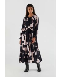 Compañía Fantástica - Midi Long Sleeve Print Dress Multi - Lyst
