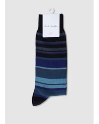 Paul Smith Herren Amin Stripe Socken Pack in Blau
