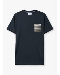 Aquascutum - Herren active club check pocket t-shirt in der marine - Lyst