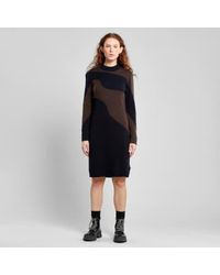 Dedicated - Dress Lo Flowy Blocks Coffee Brown/java Brown Xs - Lyst