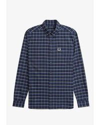 Fred Perry - Oxford Check Shirt Navy - Lyst