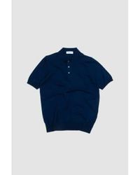 Gran Sasso - Poloshirt aus frischer baumwolle in dunkelblau - Lyst