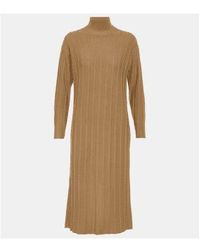 Max Mara - Arezzo Funnel Neck Ribbed Knitted Dress Size: S, Col: S - Lyst