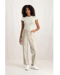 Yaya - Faux Leather Trousers With Belt - Lyst