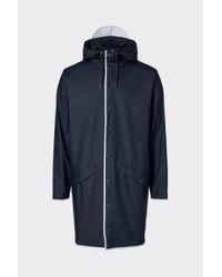 Rains - Long Rain Jacket S / Navy Reflective - Lyst