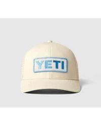 Yeti - Leather Logo Badge Trucker Cap Cream - Lyst