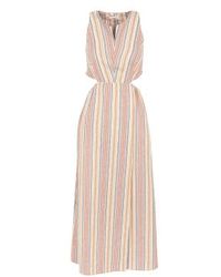 The Korner - Long Cross Dress With Cotton Stripes In L - Lyst